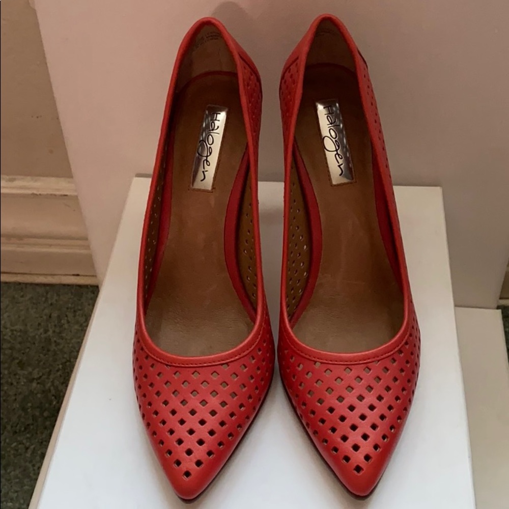 Red orange Pointed Toe heels